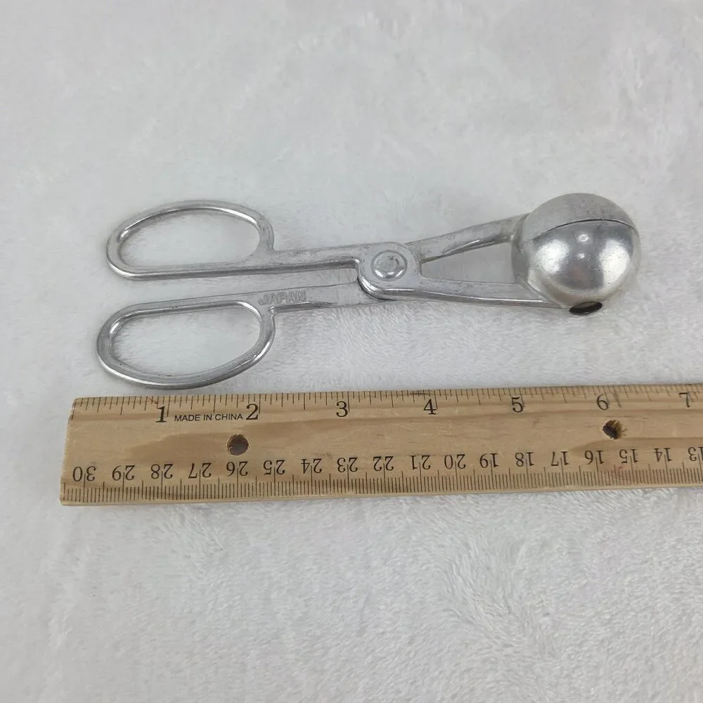 Vintage Japan Aluminum Meatball Cookie Dough Scoop Scissor Scoop 1.5